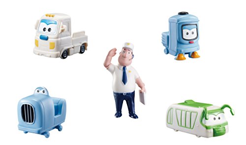 Super Wings Transform-a-Bots World Airport Crew | Serie 1 | Paquete colector de tripulación | 15 Figuras de Juguete | Figuras de 2 Pulgadas