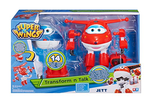 Super Wings Transform ‘n Talk Jett vehículo de juguete - vehículos de juguete (Rojo, Color blanco, 4 año(s), 9 año(s), Niño/niña, 14 pieza(s), Interior)