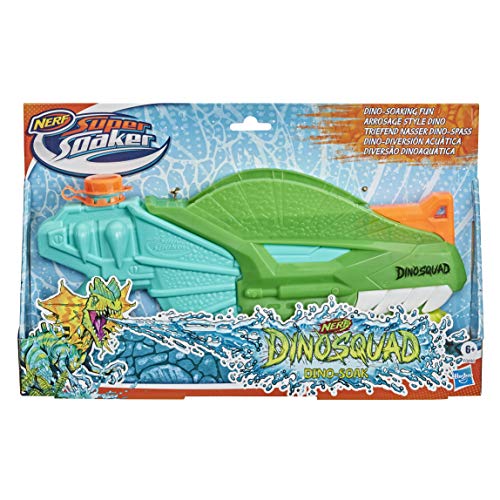 SUPERSOAKER- Lanzador Nerf Super Soaker DinoSquad Dino-Soak. Lanzamiento por Bombeo para Juegos con Agua al Aire Libre en el Verano, Multicolor (Hasbro F04965L1)