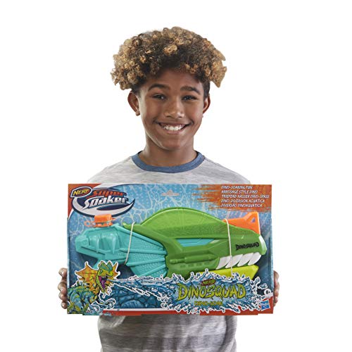 SUPERSOAKER- Lanzador Nerf Super Soaker DinoSquad Dino-Soak. Lanzamiento por Bombeo para Juegos con Agua al Aire Libre en el Verano, Multicolor (Hasbro F04965L1)