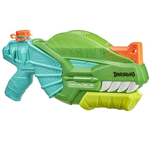 SUPERSOAKER- Lanzador Nerf Super Soaker DinoSquad Dino-Soak. Lanzamiento por Bombeo para Juegos con Agua al Aire Libre en el Verano, Multicolor (Hasbro F04965L1)