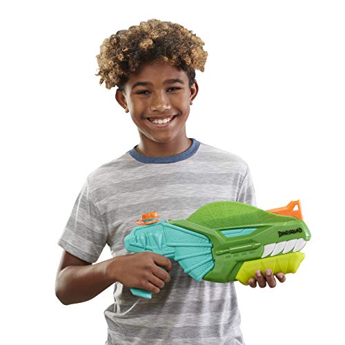 SUPERSOAKER- Lanzador Nerf Super Soaker DinoSquad Dino-Soak. Lanzamiento por Bombeo para Juegos con Agua al Aire Libre en el Verano, Multicolor (Hasbro F04965L1)