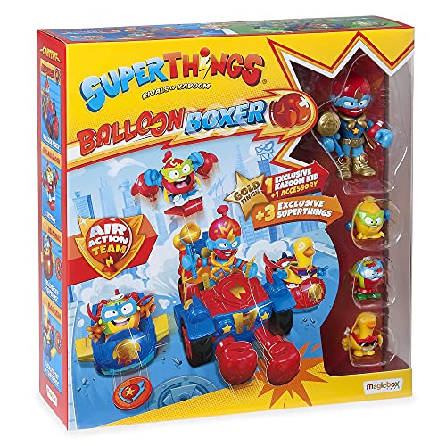 SUPERTHINGS Balloon Boxer – Gran vehículo con dos vehículos acoplables, 3 SuperThings y 1 Kazoom Kid exclusivo