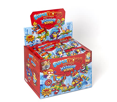 SUPERTHINGS Kazoom Kids – Caja de 50 One Packs con figuras de la serie Kazoom Kids. Cada sobre contiene 1 SuperThing y 1 checklist