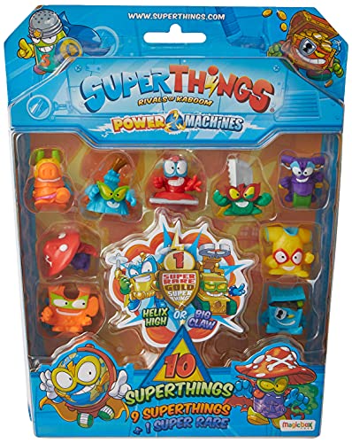 SuperThings - Power Machine - Blíster 10 Figuras, Contiene 9 SuperThings y 1 SuperThing Dorado, PST7B016IN00