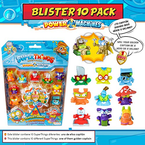 SuperThings Power Machines – Blíster 10 Pack y 16 Sets Sorpresa | Contiene Blister 10 Pack, 1 Battle Spinner, 1 Blíster Power Jet, 10 One Pack y 4 PowerBot | Juguetes y Regalos para Niños