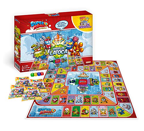 SuperZings - Exclusivo Juego de la Oca (OCASPZ) con los Personajes de SuperZings, Incluye 4 Figuras Gold o Silver