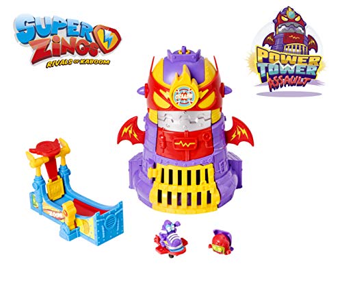 SuperZings - Playset Camión Villano (PSZSD112IN30) con Vehículo y 2 Figuras Coleccionables + Power Tower Assault Adventure 3 (PSZSP314IN01) con 2 Figuras y Accesorios