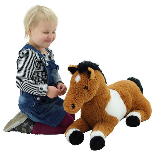 Sweety Toys Caballo de Peluche, Terciopelo, Blanco