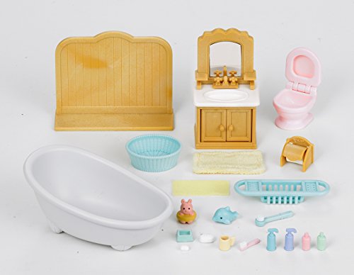 SYLVANIAN FAMILIES- Juego de baño con Hermana de Gato, Multicolor (Epoch 5165)