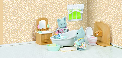 SYLVANIAN FAMILIES- Juego de baño con Hermana de Gato, Multicolor (Epoch 5165)