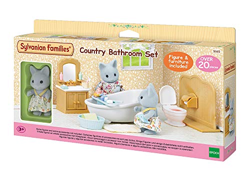 SYLVANIAN FAMILIES- Juego de baño con Hermana de Gato, Multicolor (Epoch 5165)