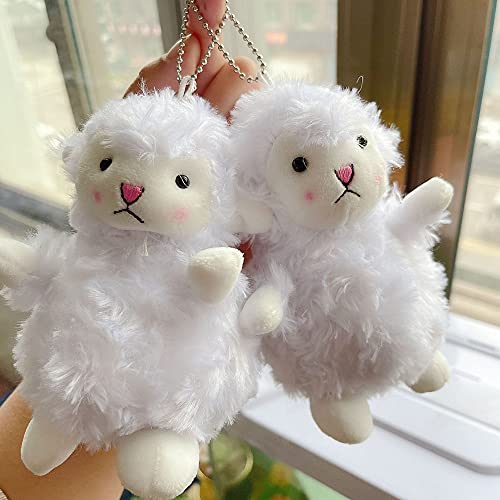 \t Llaveros De Felpa Suave, Oveja De Peluche Llavero Rubor Cordero Peluche, Colgante para TeléFono, Bolso para Llaves De Coche, Regalo para NiñAs, NiñOs Y Mujeres