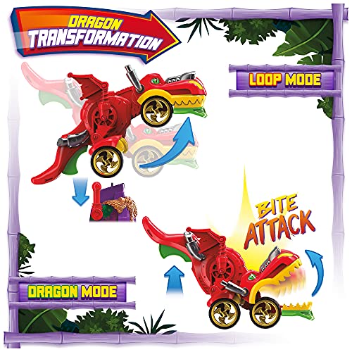 T-RACERS Dragon Loop – Looping con dragón, 1 piloto y 1 Coche Exclusivo. Pista de Coches de Juguete