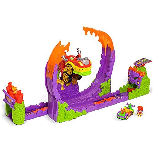 T-RACERS Dragon Loop – Looping con dragón, 1 piloto y 1 Coche Exclusivo. Pista de Coches de Juguete