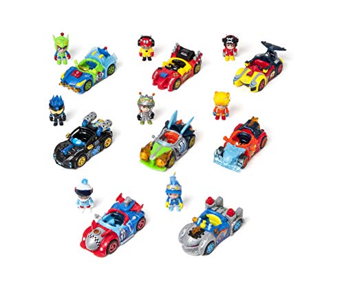 T-RACERS Serie 1 – Coche y piloto sorpresa coleccionable. Coche desmontable por partes y con piezas intercambiables