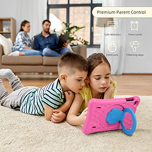 Tablet para niños de 10.1 Pulgadas AWOW Tablet Infantil, Android 10 Go Quad Core, 32GB ROM, iWawa Preinstalado, con Kid-Proof Funda y Lápiz Táctil, Control Parental, Doble Cámara, Rosa