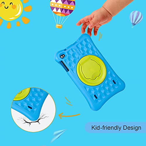 Tablet para niños de 10.1 Pulgadas AWOW Tablet Infantil, Android 10 Go Quad Core, 32GB ROM, KIDOZ Preinstalado, con Kid-Proof Funda y Lápiz Táctil, Control Parental, Doble Cámara, Azul