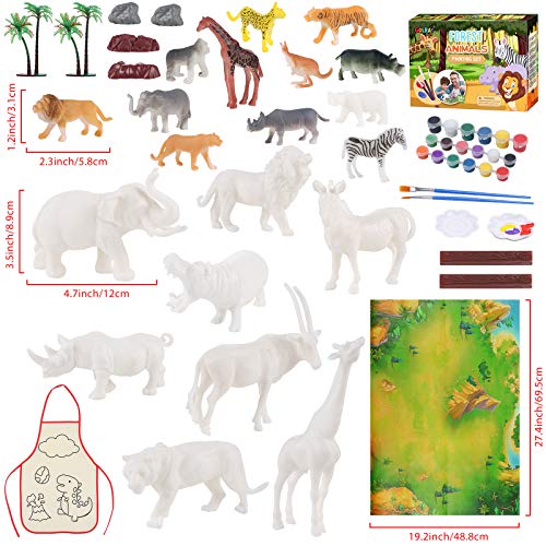 Tacobear Animales Figuras Pintar Juegos para Niños Animales Figuras para Pintar Animales Figura Juguete Manualidades Creativo Juguete Cumpleaños Navidad Regalo para Niño 4 5 6 7 8 9 años