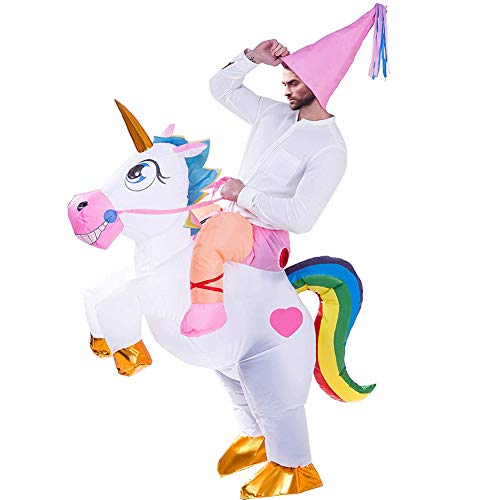 Tacobear Disfraz Inflable De Unicornio Traje De Cosplay Fiesta para Adulto Disfraz Hinchable de Halloween Caballo Hinchable Disfraz Unicornio Hinchable Disfraz con Sombrero