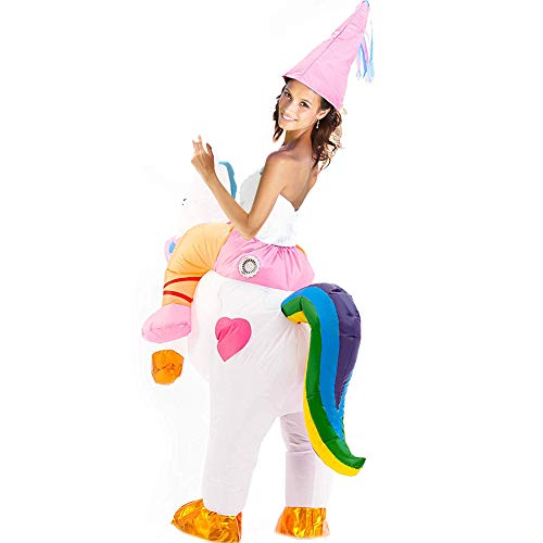 Tacobear Disfraz Inflable De Unicornio Traje De Cosplay Fiesta para Adulto Disfraz Hinchable de Halloween Caballo Hinchable Disfraz Unicornio Hinchable Disfraz con Sombrero