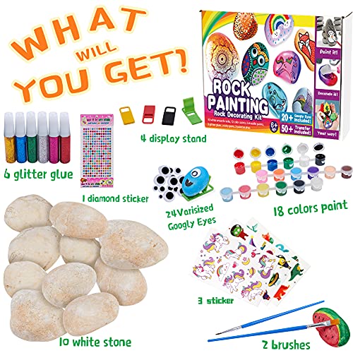 Tacobear Piedras Pintar Juegos para Niños Manualidades DIY Kit Juguetes de Pintura Creativo Regalo Manualidades para Niño Niña de 3 4 5 6 7 8 9 10 años