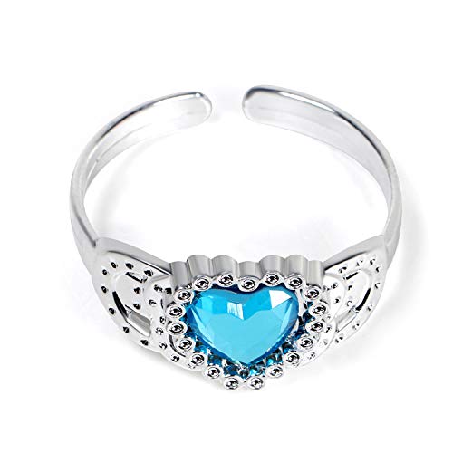 Tacobear Princesa Disfraz Accesorios Niña Princesa Collar Corona Guantes Pendiente Varita Mágica Pulsera Anillo Princesa Joyas Cosplay Accesorios (Azul- Princesa Elsa Cenicienta)