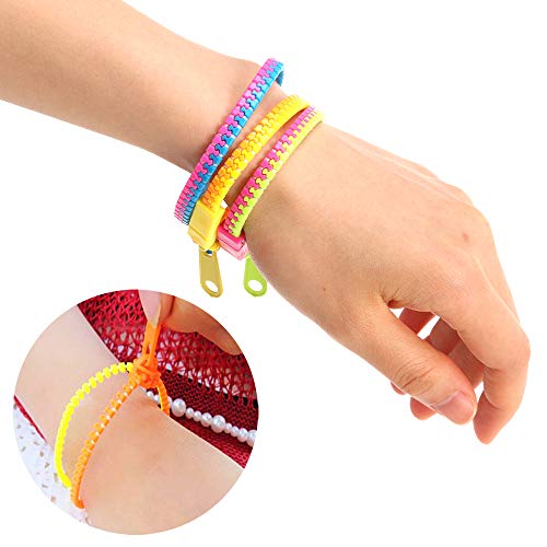 TADAE 48 pulseras con cremallera para niños, juguetes para fiestas