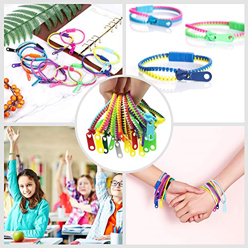 TADAE 48 pulseras con cremallera para niños, juguetes para fiestas