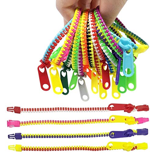 TADAE 48 pulseras con cremallera para niños, juguetes para fiestas