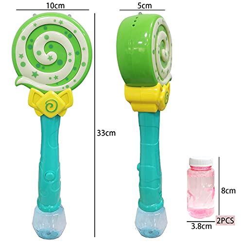 TaimeiMao Máquina de Burbujas,Niños Maquina Pompas Jabon,Portátil Máquina de Burbujas,Maquina Pompas Jabon con solución de jabón,Soplador de Pompas Jabon,Juguetes Burbujas para Niños (Verde)