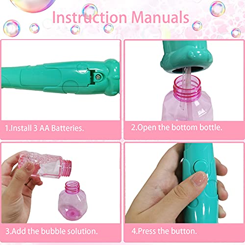 TaimeiMao Máquina de Burbujas,Niños Maquina Pompas Jabon,Portátil Máquina de Burbujas,Maquina Pompas Jabon con solución de jabón,Soplador de Pompas Jabon,Juguetes Burbujas para Niños (Verde)