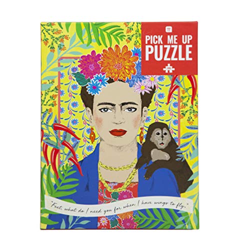 Talking Tables Frida Kahlo Rompecabezas de 1000 Piezas con póster y Hoja de Trivia | Cita inspiradora de Retrato de Mujer, diseño ilustrado Colorido, Regalo de cumpleaños, Regalos para Ella, Boho