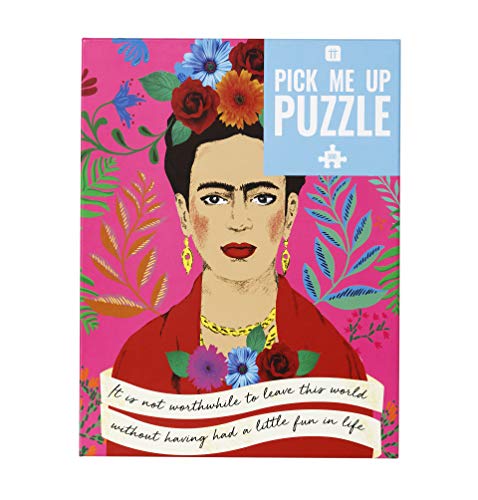 Talking Tables Rompecabezas y póster con Cita de Retrato de Frida Kahlo de 500 Piezas | Ilustrado | Día lluvioso, En casa, Bloqueo, cumpleaños, Boho, Colores Rosa, PUZZ-PMU