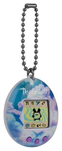 TAMAGOTCHI Original Sky – Alimentar, cuidar, nutrir – Mascota Virtual con Cadena para Jugar sobre la Marcha, Color Cielo. (Bandai 42873)