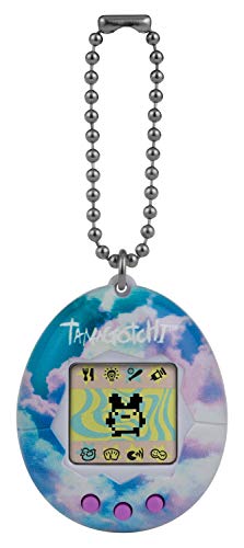 TAMAGOTCHI Original Sky – Alimentar, cuidar, nutrir – Mascota Virtual con Cadena para Jugar sobre la Marcha, Color Cielo. (Bandai 42873)