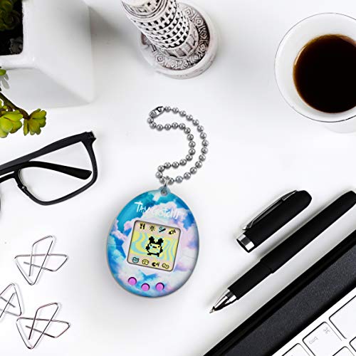 TAMAGOTCHI Original Sky – Alimentar, cuidar, nutrir – Mascota Virtual con Cadena para Jugar sobre la Marcha, Color Cielo. (Bandai 42873)