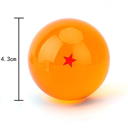 TATAFUN Bolas del Dragón, 7 PCS Dragon Ball Dragonball 1 a 7 Estrellas con Caja de Regalo, Bola de Cristal Transparente,decoración K9- Diámetro 4,3cm