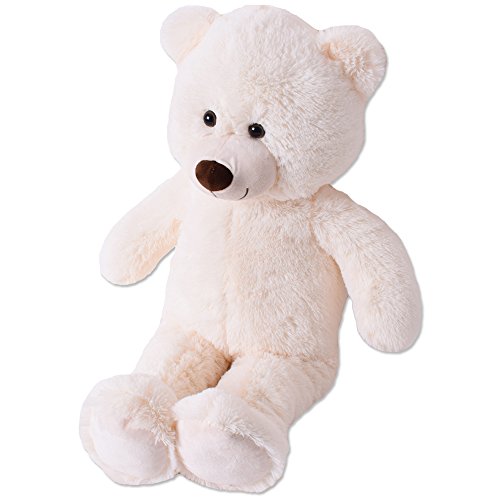 TE-Trend XL Felpa Osito de Peluche Grande Osito Peluche Osito Oso 80cm Beige Marrón Oso de Peluche Sentado - Dora Verde Mono