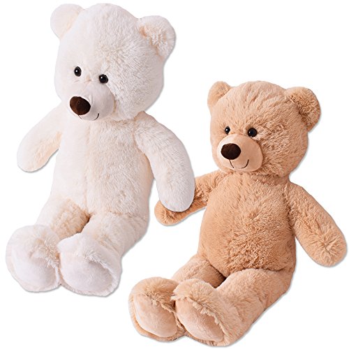 TE-Trend XL Felpa Osito de Peluche Grande Osito Peluche Osito Oso 80cm Beige Oso Sentado