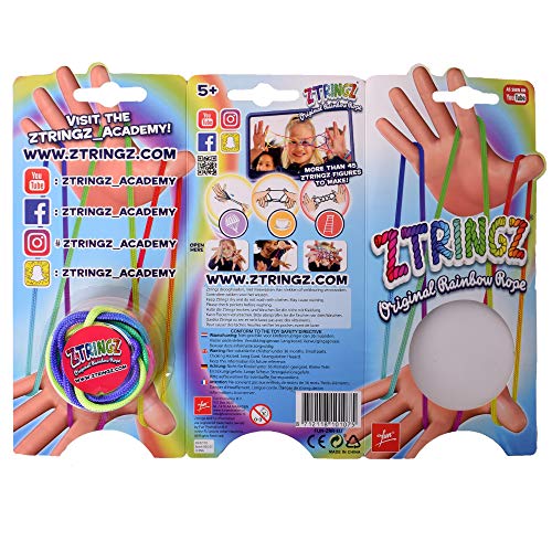 TE-Trend Ztringz Fingerspielzeug Schnurspiel Fadenspiel Seilpuzzle Nudo Bricolaje Manos Juguete Motricidad Niñas 4er Juego Ztringz