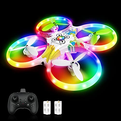 tech rc Drone para Niños, Sensor de Gravedad, Drone con Luces de Colores，Función de Despegue / Aterrizaje con Un Botón, Modo sin Cabeza,3D Flip, Buen Regalo para Navidad y Reyes