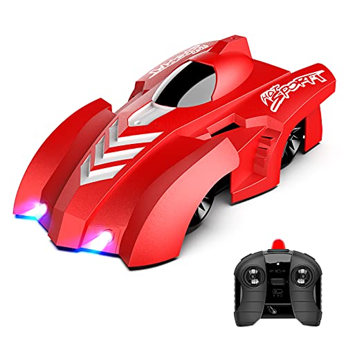 tech rc Mini Coche Teledirigido, Coche RC con Modo Pared / Suelo, 360° Gira, Alta Velocidad, con Luces LED Coche de Control Remoto , Buen Regalo para Niños