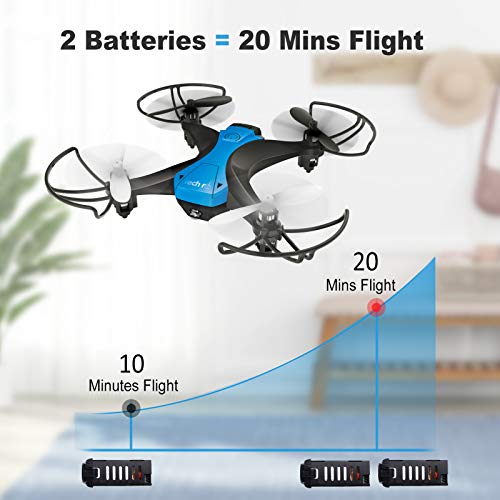 tech rc Mini Drone Fácil de Volar con Dos Baterías Función de Despegue / Aterrizaje de un Botón, Modo sin Cabeza Protectores 3D Flip 360 ° Buen Regalo para Niños y Principiantes