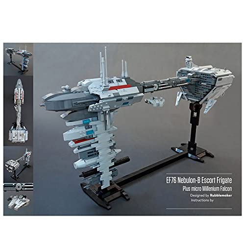 Technic EF76 Nebulon B Escort Fragata con micro Falcon, MBKE 1385pcs MOC-3475 Star Spaceship Building Block Kit, compatible con LEGO Star Wars UCS