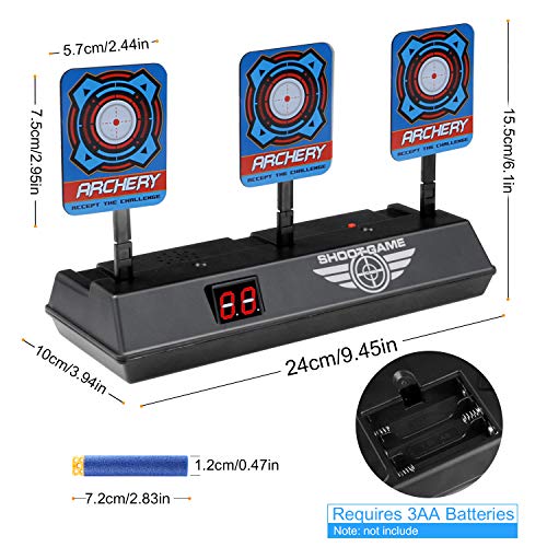 TedGem Objetivos de Tiro Eléctrico, Reinicio Automático, con Inteligente Efecto de Sonido de luz, para el Juguete para niños N-Strike Elite / Mega / Rival Series