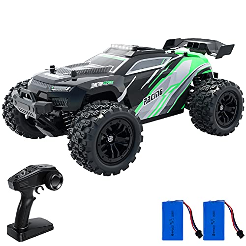 TEEROK Coche Teledirigido Todoterreno, 2.4Ghz Control Remoto Coche RC para Niños Adultos, 1:18 4WD 38Km/h Carreras de Alta Velocidad Off Road Buggy Camión 60min(2 Baterías), Regalos para Niños