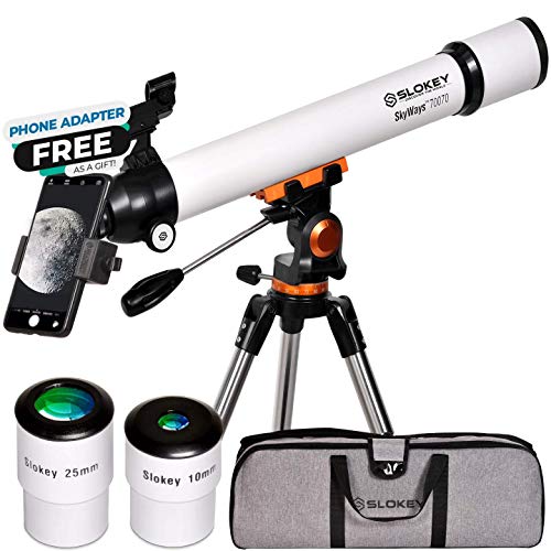 Telescopio Astronómico Profesional para niños y Principiantes - Portátil y Potente 28x-210x, Fácil de Montar y Usar - Ideal para Observar la Luna, Planetas y Galaxias Cercanas - Manual en Español