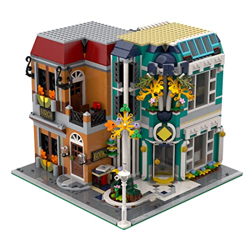 Tewerfitisme Casa modular de madera de abedul antiguo, modelo MOC-56446, 2045 bloques de construcción de construcción de casa, arquitectura, modelo compatible con Lego 10260 10270