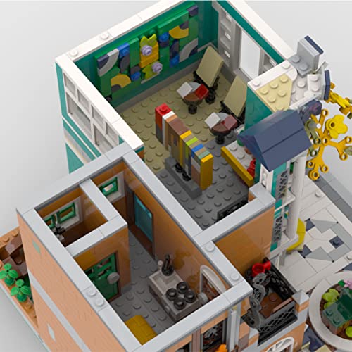 Tewerfitisme Casa modular de madera de abedul antiguo, modelo MOC-56446, 2045 bloques de construcción de construcción de casa, arquitectura, modelo compatible con Lego 10260 10270